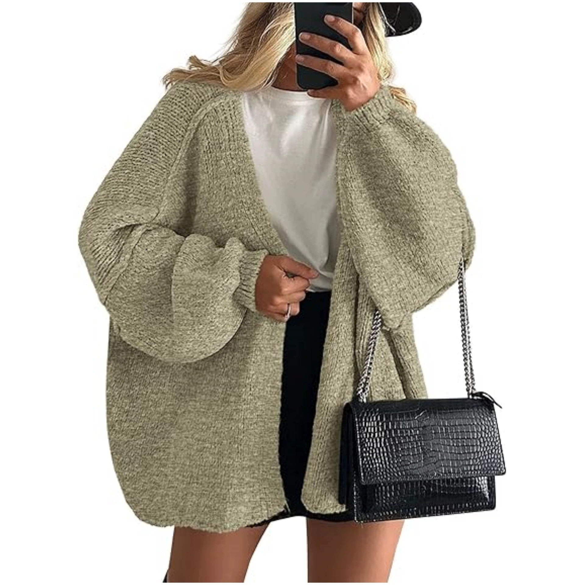 PrettyGarden Oversized Open Front Cardigan Sweater