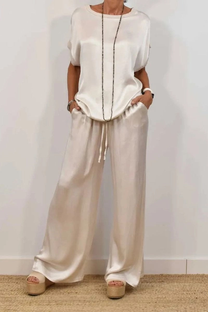 Ensemble Deux Pièces Élégant En Satin