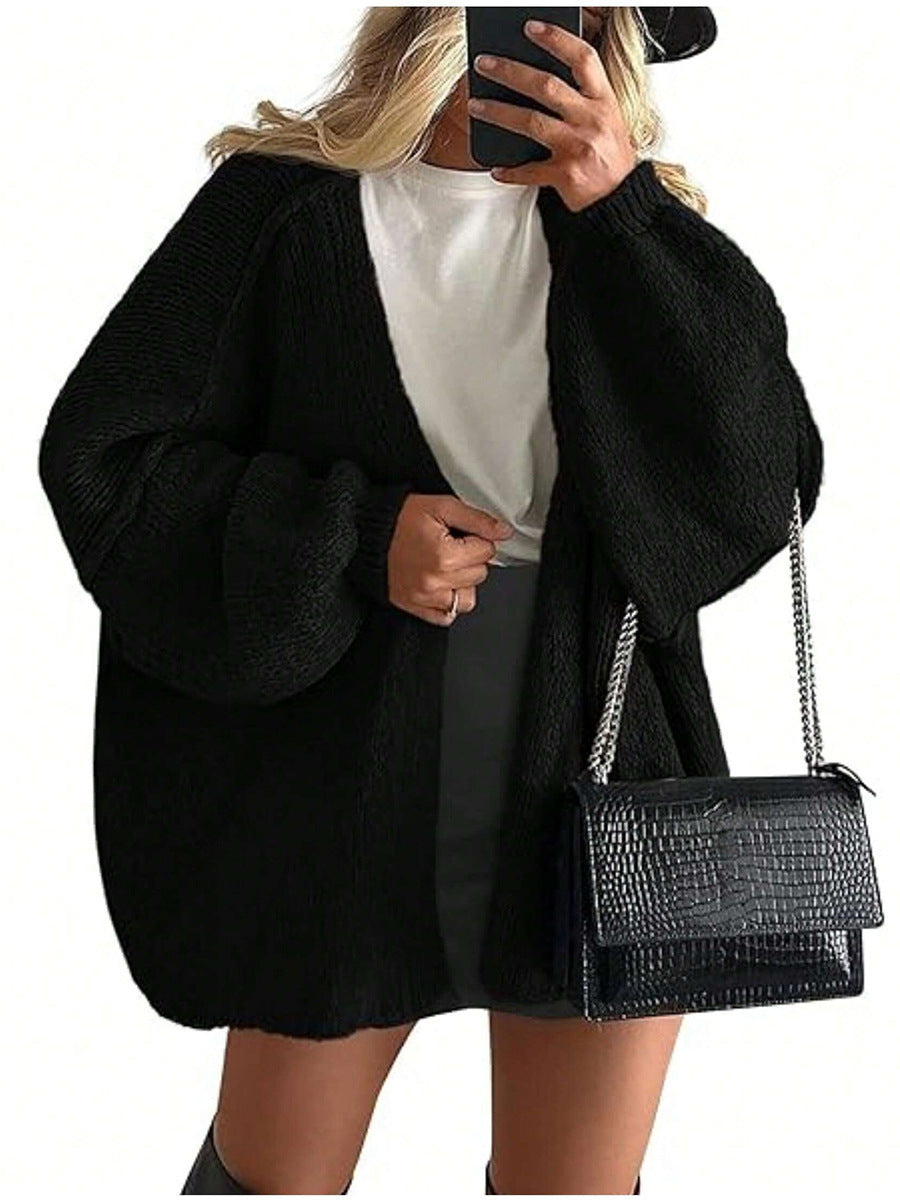 PrettyGarden Oversized Open Front Cardigan Sweater