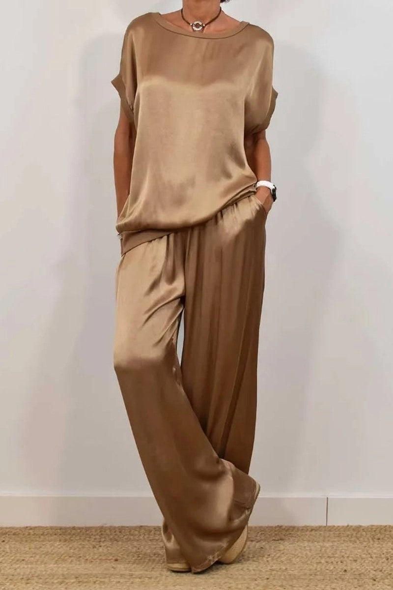 Ensemble Deux Pièces Élégant En Satin