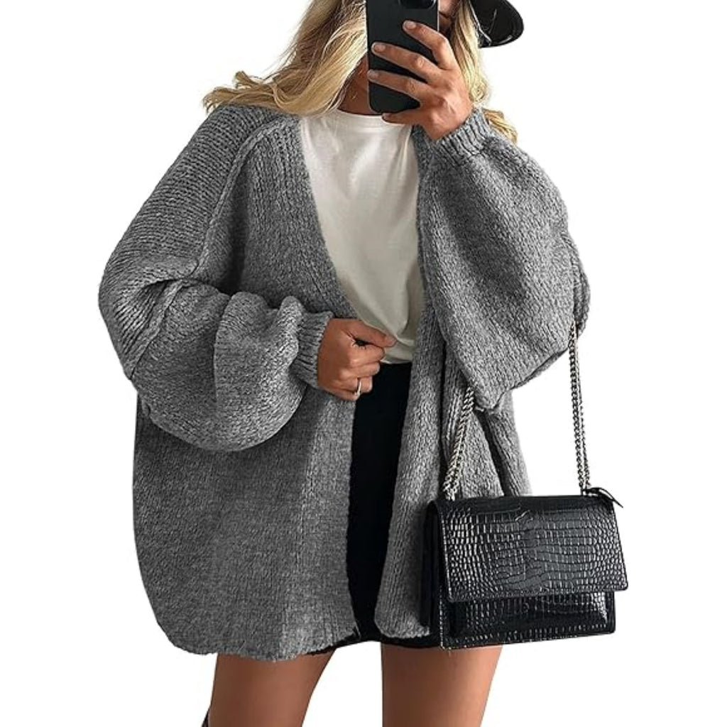 PrettyGarden Oversized Open Front Cardigan Sweater