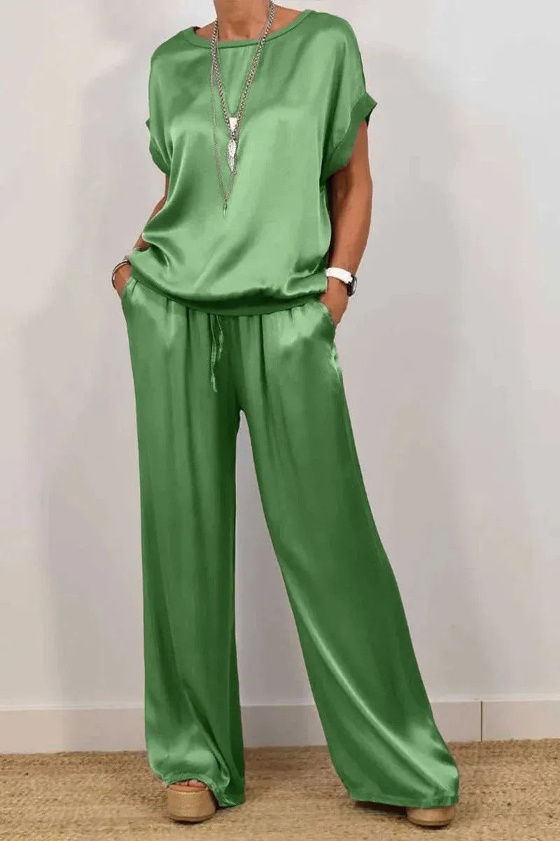 Ensemble Deux Pièces Élégant En Satin