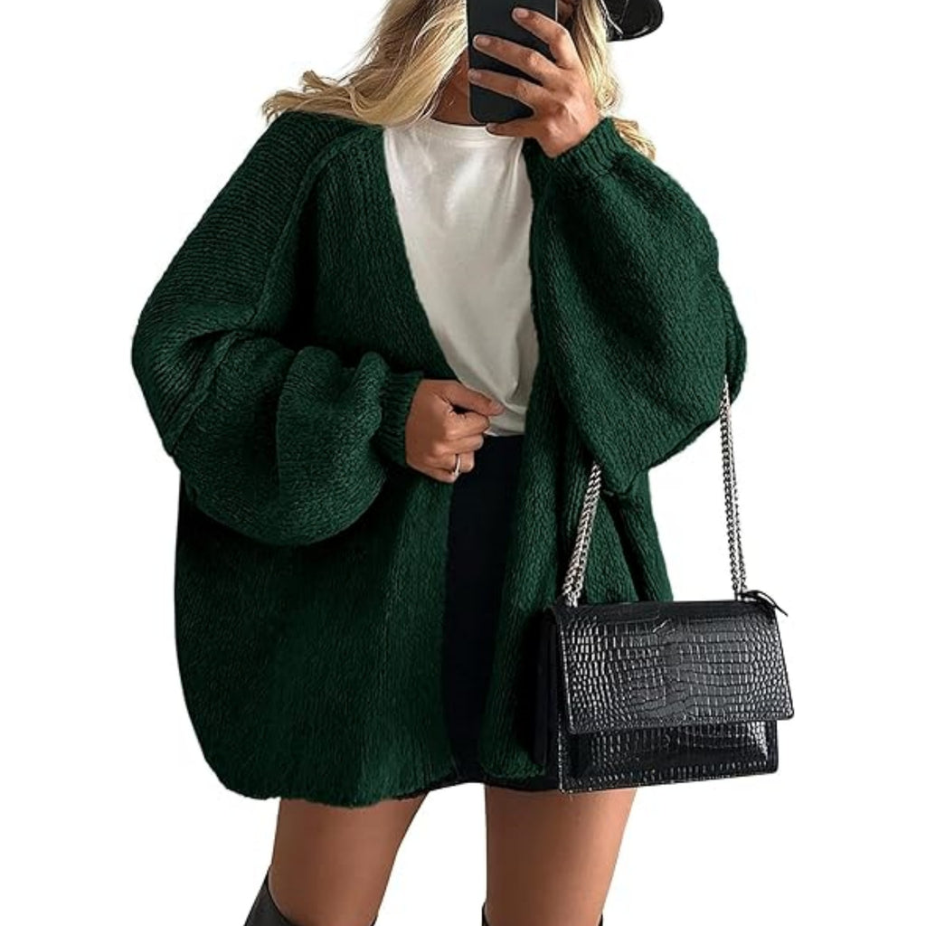 PrettyGarden Oversized Open Front Cardigan Sweater