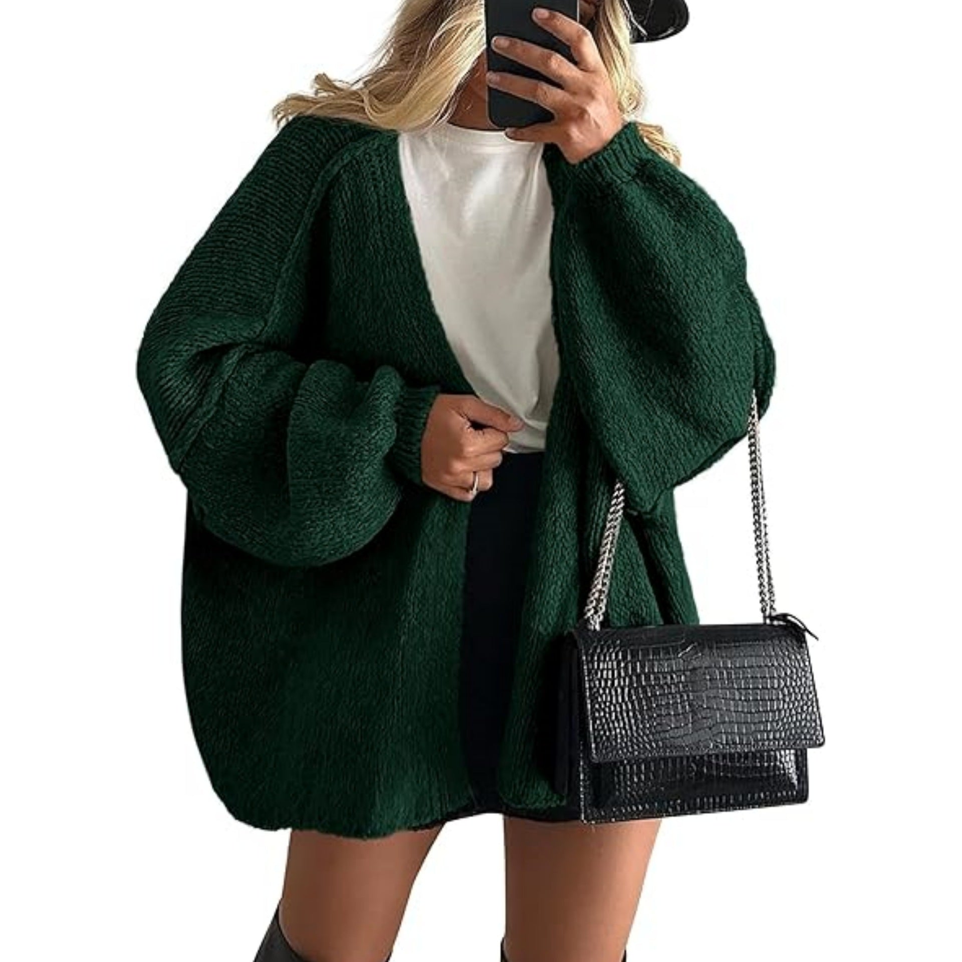 PrettyGarden Oversized Open Front Cardigan Sweater