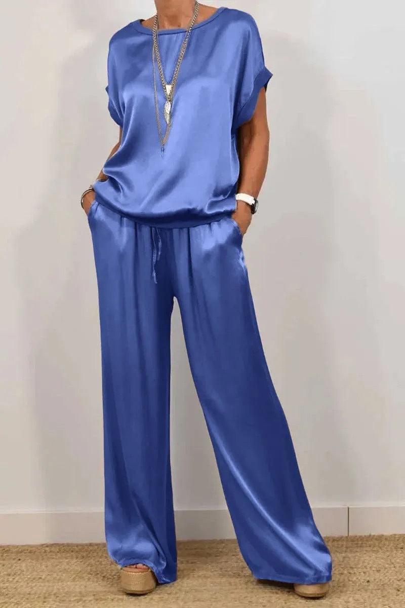 Ensemble Deux Pièces Élégant En Satin