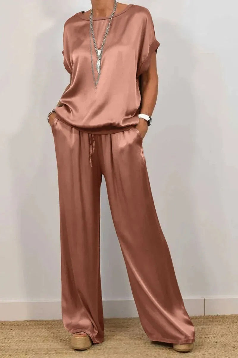 Ensemble Deux Pièces Élégant En Satin