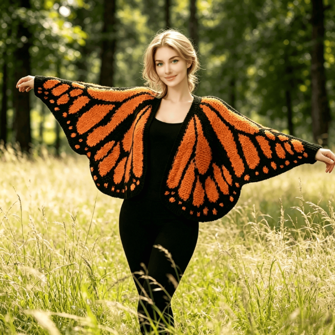 Women's Trendy Butterfly Wings Knit Cardigan