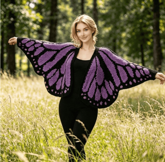 Women's Trendy Butterfly Wings Knit Cardigan