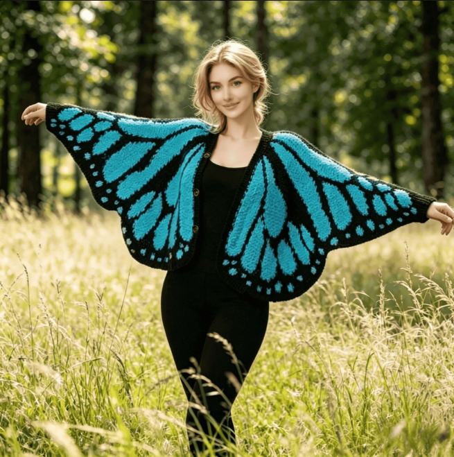 Women's Trendy Butterfly Wings Knit Cardigan