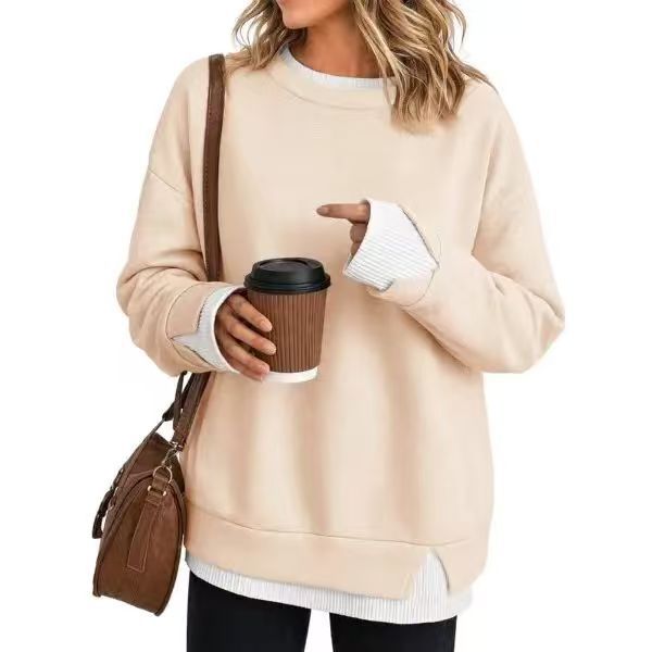 Women’s Faux Two‑Piece Crew Neck Sweatshirt