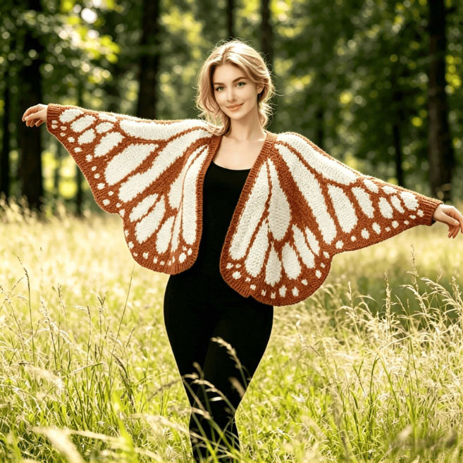 Women's Trendy Butterfly Wings Knit Cardigan