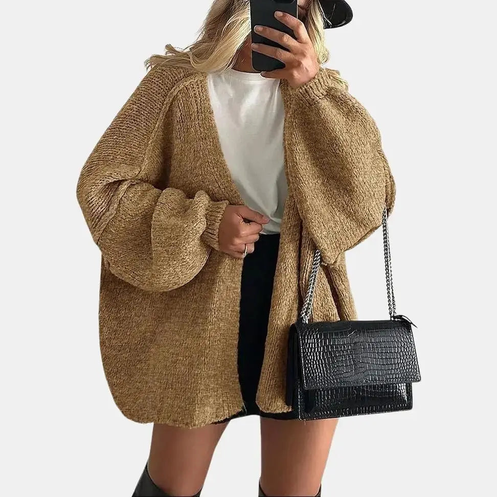 PrettyGarden Oversized Open Front Cardigan Sweater