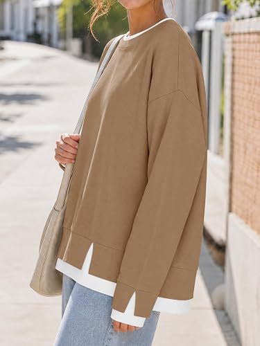 Women’s Faux Two‑Piece Crew Neck Sweatshirt