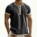 Men’s Breathable Short Sleeve Henley Shirt