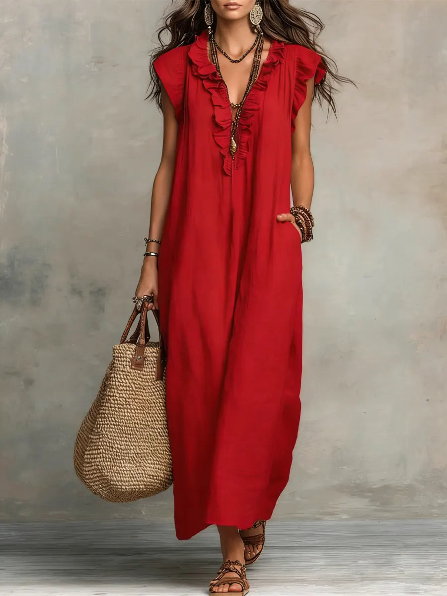 New loose-sleeved Bohemian dress