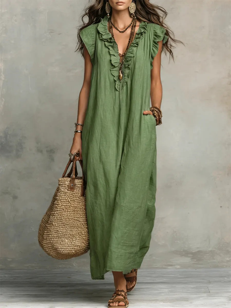 New loose-sleeved Bohemian dress