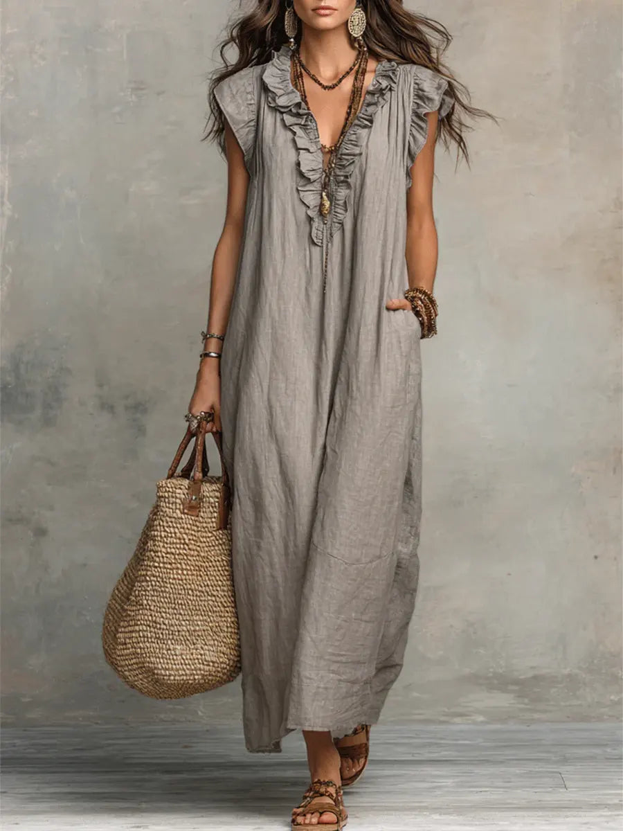 New loose-sleeved Bohemian dress